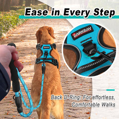 BARKBAY reflective straps on the harness enhance visibility during dawn or dusk.