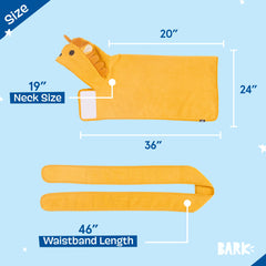 Barkbox Dog Bathrobe featuring wrap tie Snuggle for adjustable wrap