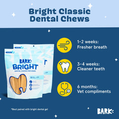 BarkBox Bright chicken-flavored chews support fresher breath.