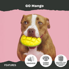 BarkBox Go Mango grooved surface for easy peanut butter treats.
