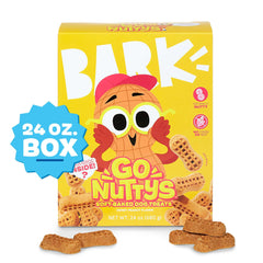 BarkBox Go Nutty soft-baked treats closeup showcases gentle texture ideal for sensitive stomachs.