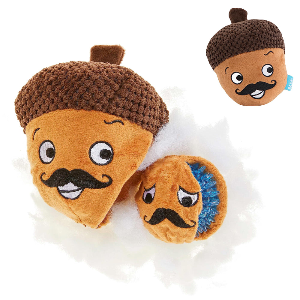 Monsieur Acorn exterior plush; inviting interactive play and cuddling with texture.
