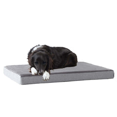 Barkbox orthopedic dog bed with memory foam contours to joints for comfort.