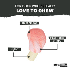 BarkBox Pork Chomp bacon scent enhances interest during playtime.