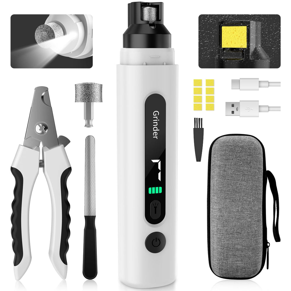 Barkitty Dog Nail Grinder with 7-speed control for calm, tailored trimming
