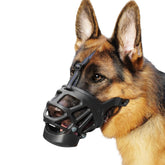 BARKLESS basket muzzle on a medium dog with a secure, comfortable fit.