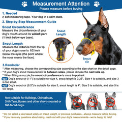 BARKLESS dog muzzle side view with adjustable straps for customizable fit.