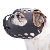 BARKLESS dog muzzle XL fit for large bulldogs, secure wear during walks.