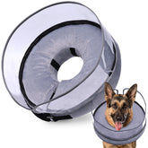 BARKLESS donut cone overview showing a soft inflatable collar for large dogs.
