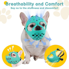 Wide eye holes preserve sight for brachycephalic breeds, reducing anxiety during walks.