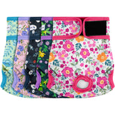 Barklincharm 5-pack reusable dog diapers with flowers pattern for absorbent protection.
