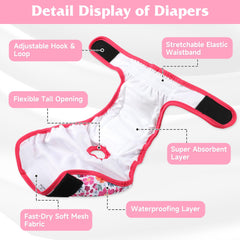 Inner moisture-wicking layer visible in Barklincharm diaper for drier wear.