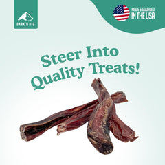 BARK'N BIG Thick Steer Sticks, dog-2 visual, satisfies power chewers with a beefy texture.