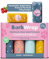BARKWRAP BAG raspberry-scented roll for fresh walks and odor control.