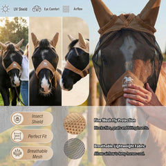 BARN & STABLE adjustable chin straps keep the mask secure during turnout.