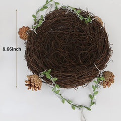 Barn Eleven natural rattan nest large offers roomy perch for bigger birds.