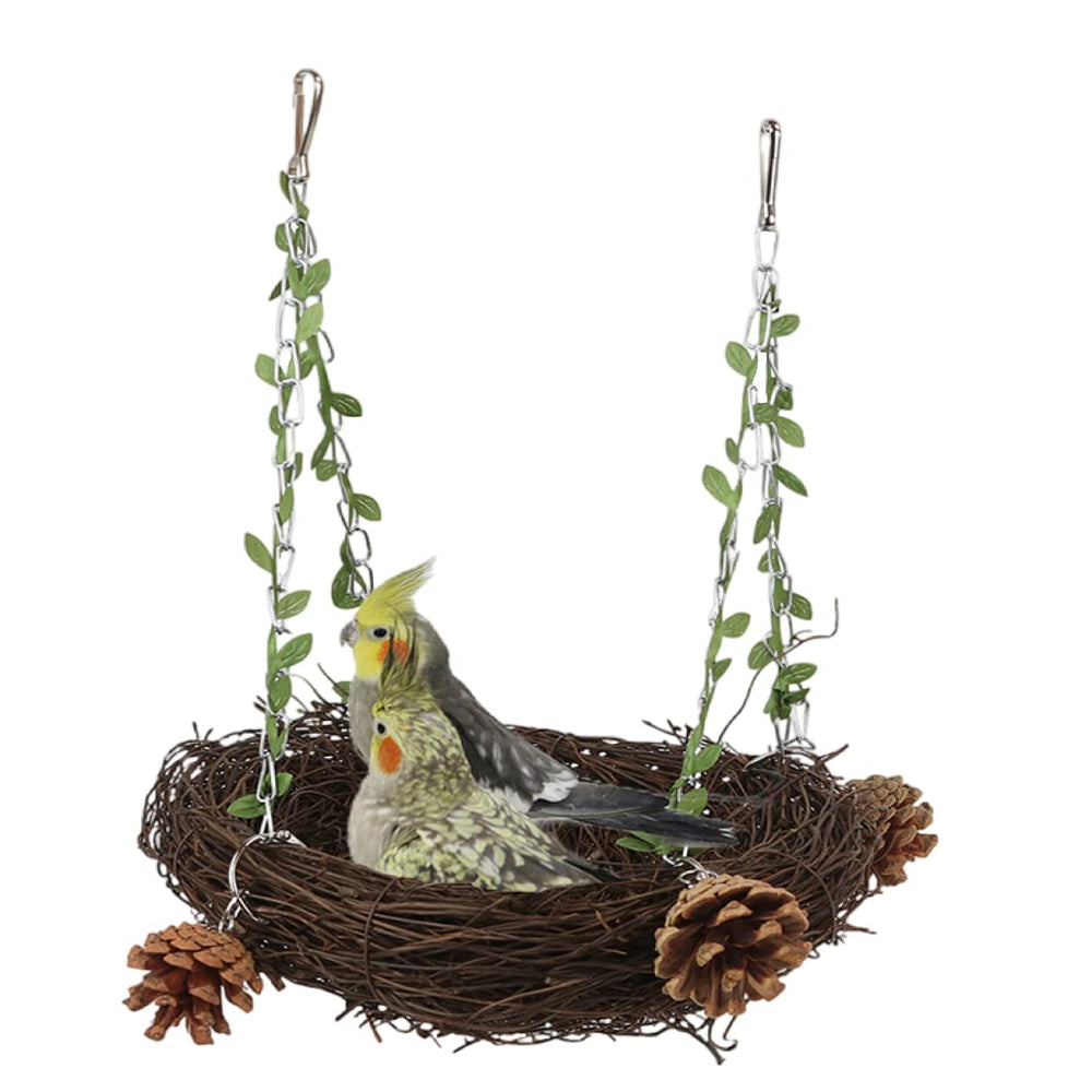 Barn Eleven natural rattan nest small provides safe nesting and enrichment.