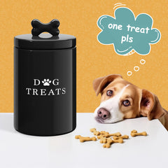 Barnyard Designs ceramic dog treat jar in black adds rustic charm