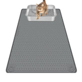 Bartuke cat litter mat 34x22 covering litter box area reduces mess.