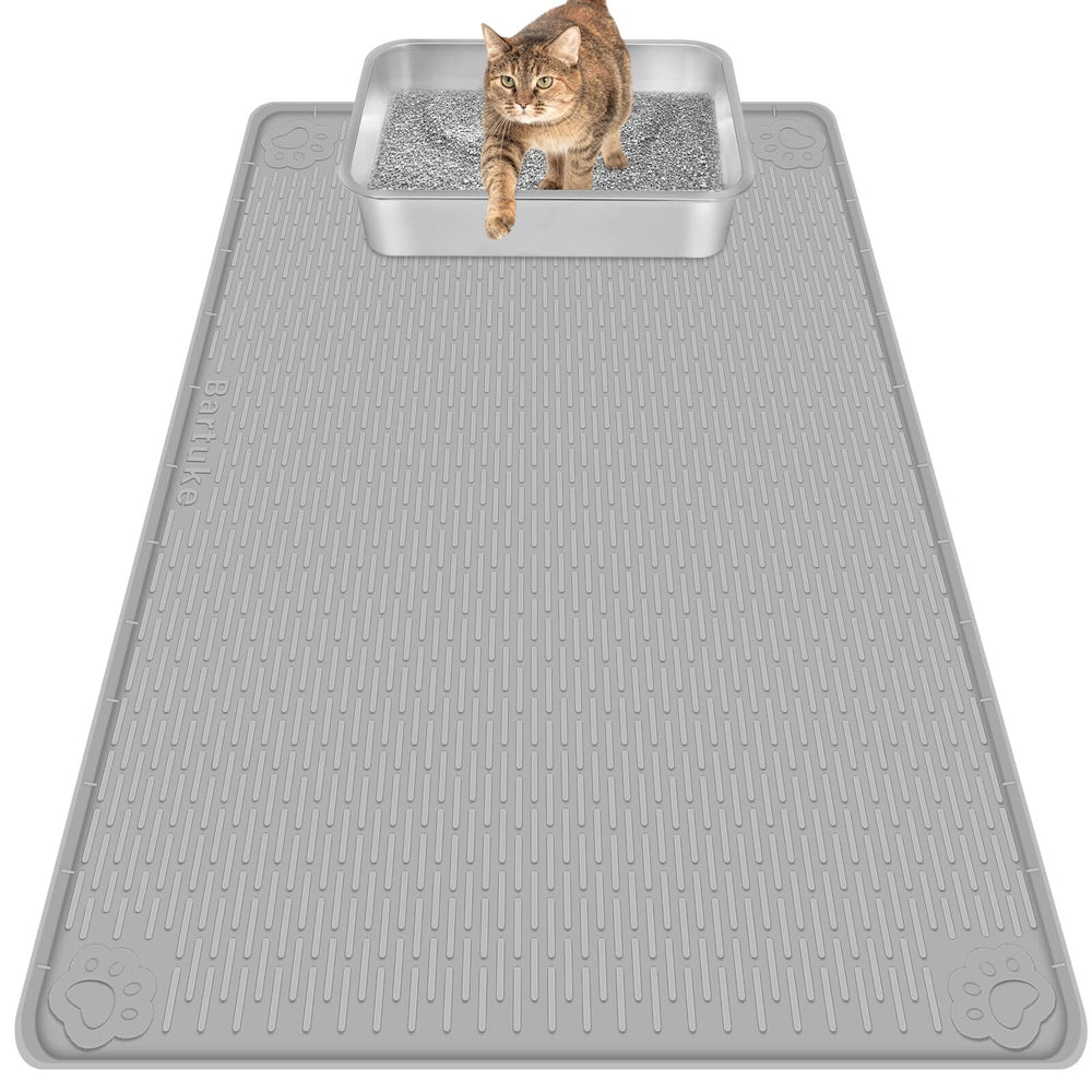 Bartuke cat litter mat provides full coverage for larger boxes with 40x28 inch dimensions.