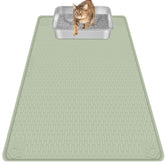 Bartuke cat litter mat full view showing large green coverage.