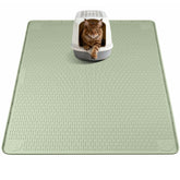 Bartuke cat litter mat XL 40x40 green with textured surface traps litter