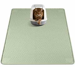Bartuke cat litter mat XL 40x40 green with textured surface traps litter