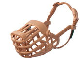 Baskerville Classic Basket Muzzle front view; breathable design supports panting and drinking.