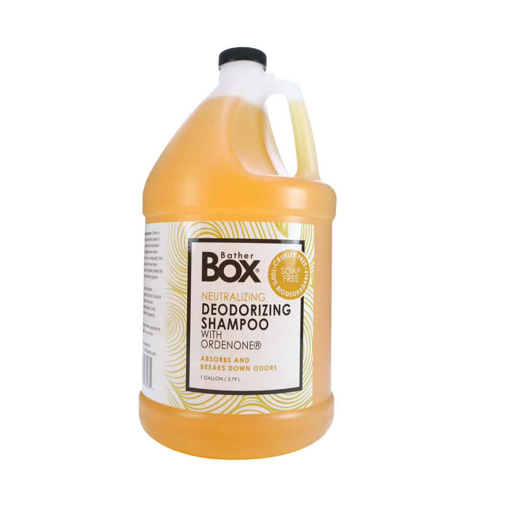 BatherBox deodorizing shampoo bottle pour for spa-like grooming session and odor control