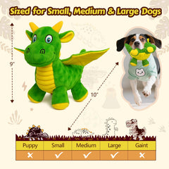 BBeary Squeaky Dragon Toy soft plush body offers gentle chewing comfort