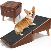 BBtang dog stairs 16-inch height with wood frame for safer climbs
