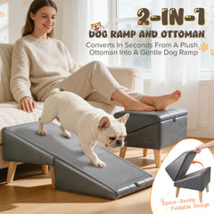 BBtang dog stairs solid wood frame provides sturdy, reliable support