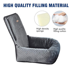 BCOCHAO dog car seat with adjustable belt provides stable restraint.