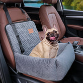BCOCHAO dog car seat booster gray, front view, supports pet safety during travel.