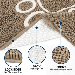 Bcoimo anti-slip backing keeps mat steady on indoor floors