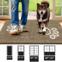 Bcoimo dog door mat mud-dirt-absorbency captures dirt from muddy paws and shoes