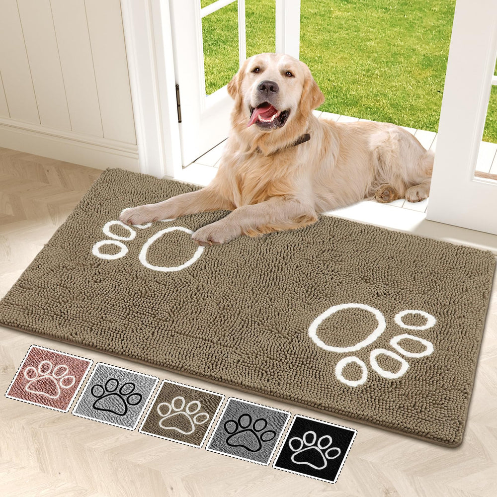 Bcoimo Super Absorbent Dog Door Mat at the front door soaks up moisture