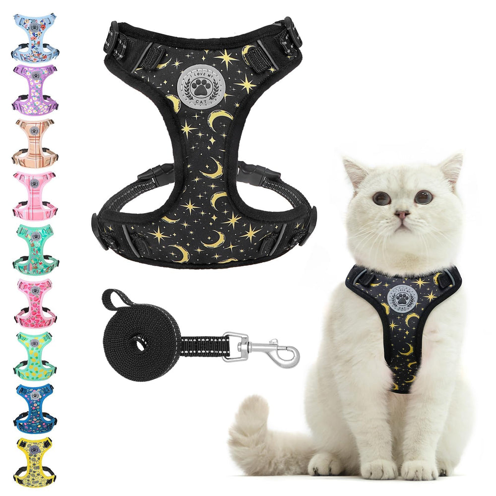 Beautyzoo cat harness overhead design eases wearing for calm cats
