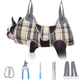 BEAUTYZOO dog grooming hammock in beige is safe for at-home nail trimming and calm sessions