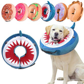 BEAUTYZOO donut neck cone shark blue protects wounds while keeping neck movement comfortable.