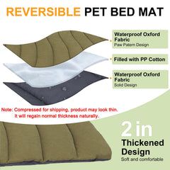 BEAUTYZOO Outdoor Dog Bed Gray Grid Side; sleek look for travel and indoor use.