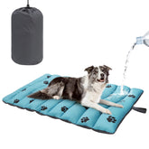 BEAUTYZOO waterproof blue outdoor dog bed for easy cleanup during outdoor trips.