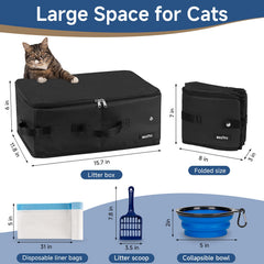 Becivi collapsible travel litter box folds flat for compact storage