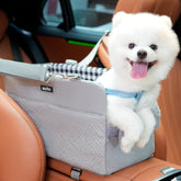 Becivi console dog seat front view secures small pets during car rides.