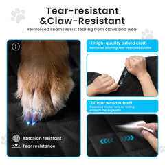 BeComfee dog seat cover hammock design keeps dogs secure during braking.