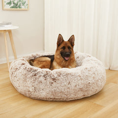Bedfolks Calming Donut Dog Bed top view highlights cozy symmetry.