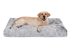 Bedfolks waterproof crate bed with plush faux fur for cozy resting