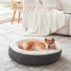 BedStill donut bed inner plush fur for warm, inviting comfort.