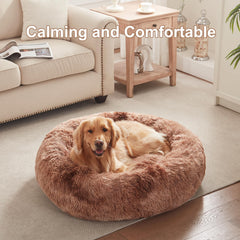 BedStill donut bed side view with raised rim for cuddling support.