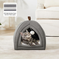 Bedsure 2-in-1 cat tent-bed gray provides versatile lounging or nest-ready comfort.